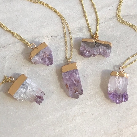 ❗️LAST❗️Raw Amethyst Slice Necklace - Picture 3 of 7